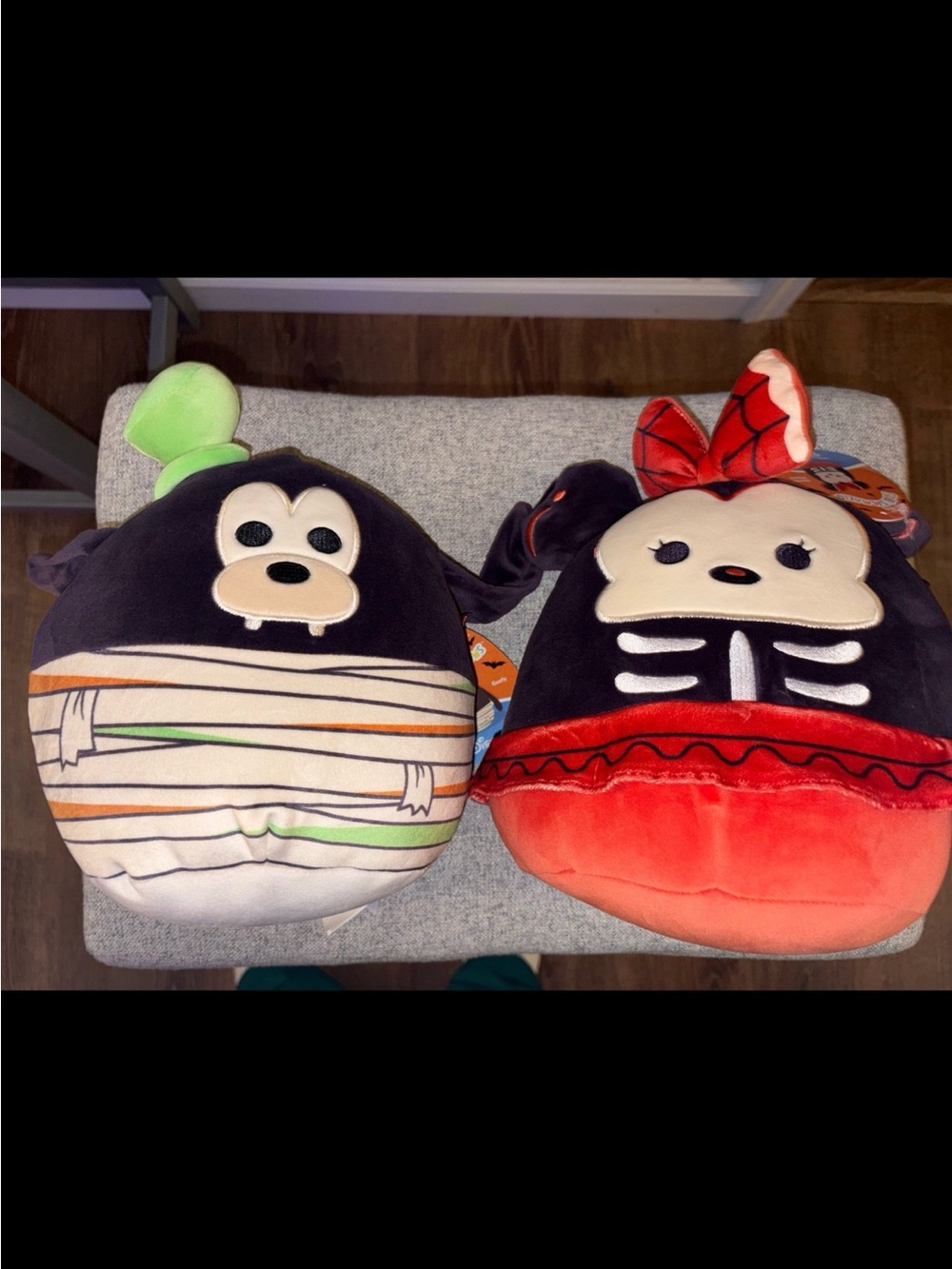 Set 2 Squishmallow Disney Minnie skeleton goofy mummy Halloween NEW